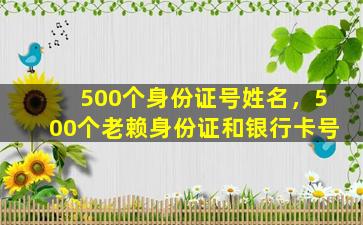 500个身份证号姓名，500个老赖身份证和银行卡号