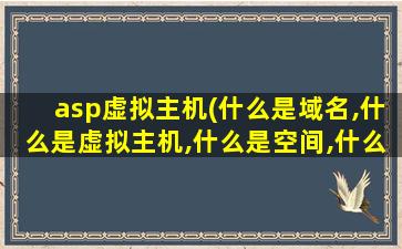 asp虚拟主机(什么是域名,什么是虚拟主机,什么是空间,什么是asp,php)插图