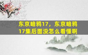 东京暗鸦17，东京暗鸦17集后面没怎么看懂啊