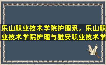 乐山职业技术学院护理系，乐山职业技术学院护理与雅安职业技术学院护理系哪个好