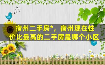 宿州二手房*，宿州现在性价比最高的二手房是哪个小区插图