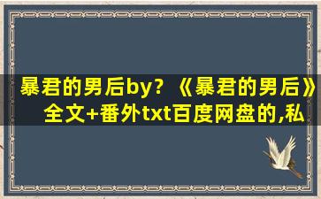 暴君的男后by？《暴君的男后》全文+番外txt百度网盘的,私信给我插图