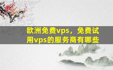 欧洲免费vps，免费试用vps的服务商有哪些插图