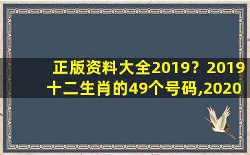 正版资料大全2019？2019十二生肖的49个号码,2020十二生肖的49个号码插图