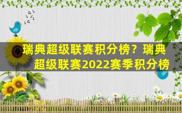 瑞典超级联赛积分榜？瑞典超级联赛2022赛季积分榜插图