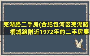 芜湖路二手房(合肥包河区芜湖路桐城路附近1972年的二手房要*)插图