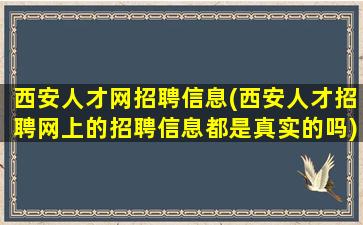 西安人才网招聘信息(西安人才招聘网上的招聘信息都是真实的吗)插图