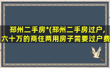 邳州二手房*(邳州二手房过户,六十万的商住两用房子需要过户费共计多少)插图