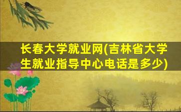 长春大学就业网(吉林省大学生就业指导中心电话是多少)插图